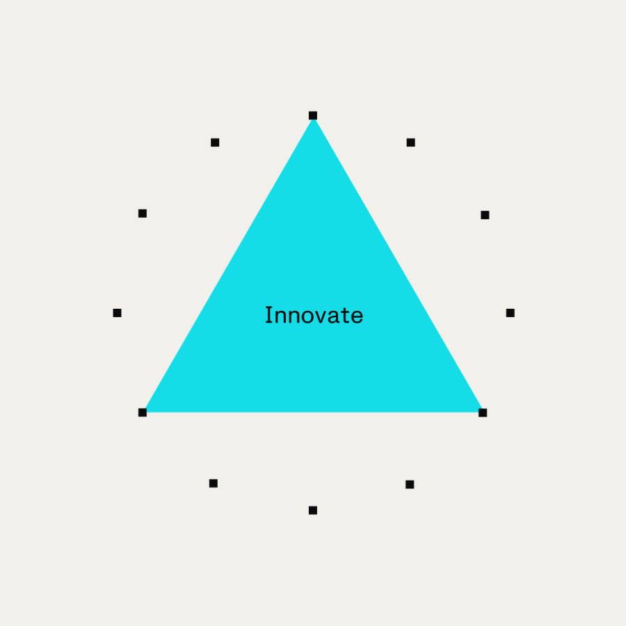 A blue triangle labeled